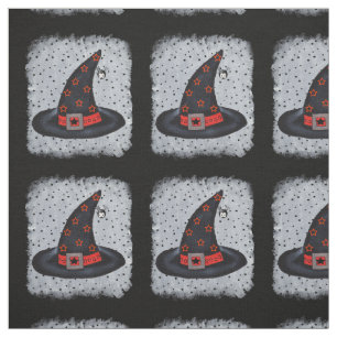 Tecido Black Witat Spider Orange Black Stars