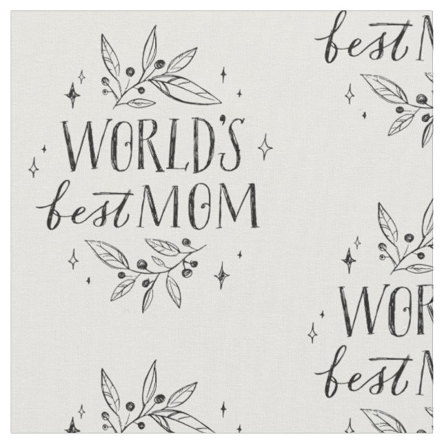 Tecido black worlds best mom mothers day (Detalhe)