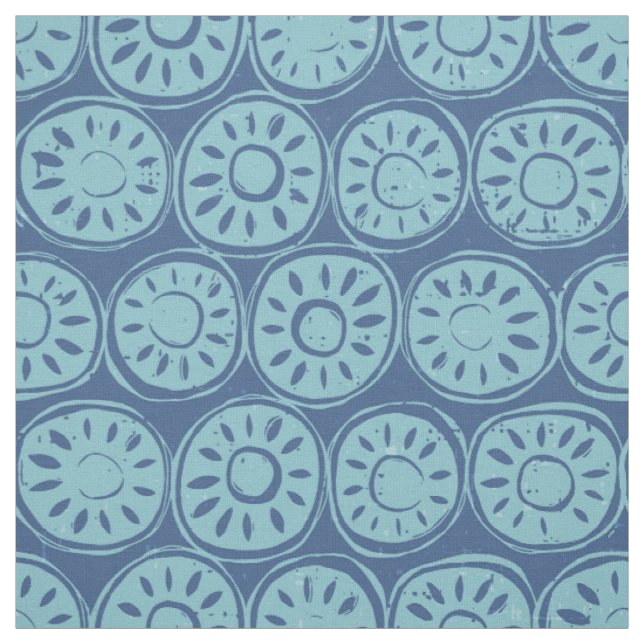 Tecido bloco de flores azul (Modelo)