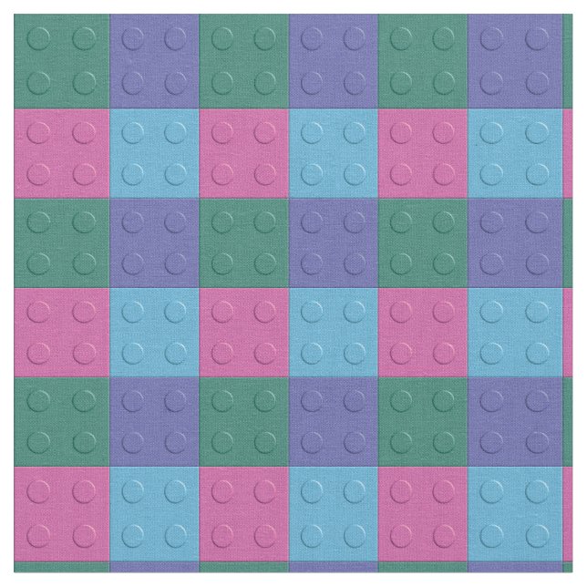 Tecido Blocos de apartamentos e tijolos - menina (Detalhe)