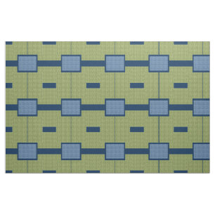 Tecido Blocos verdes e azuis