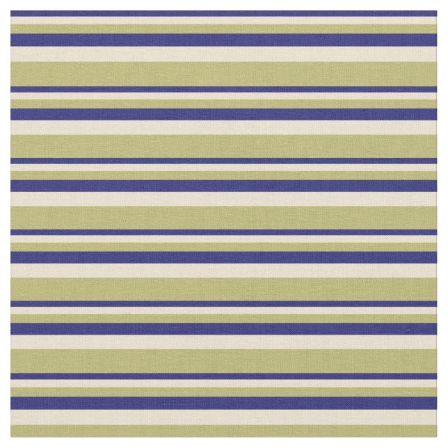 Tecido Blue, Beige e Stripes Khaki escuras (Detalhe)