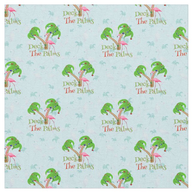 Tecido Blue Deck Os Palms Tropicais De Natal Flami (Detalhe)
