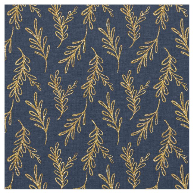 Tecido Blue Floral Fabric Seamless Pattern Elegant Boho (Detalhe)