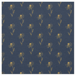 Tecido Blue Gold Elegant Fabric Crafting Pattern