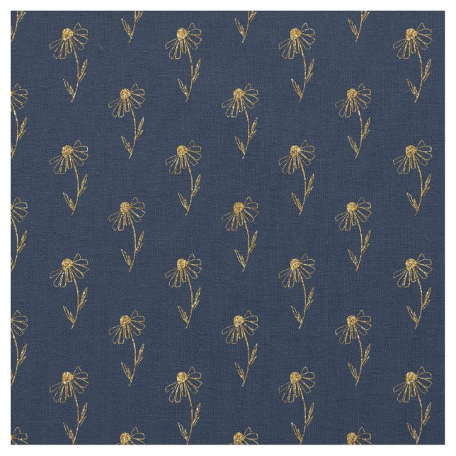 Tecido Blue Gold Elegant Fabric Crafting Pattern (Detalhe)