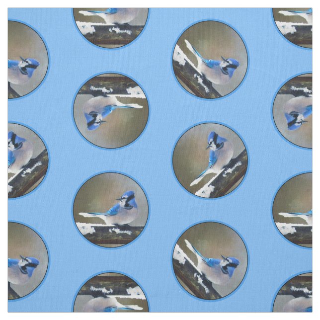 Tecido Blue Jay no inverno pintando neve original de páss (Modelo)