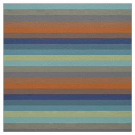 Tecido Blue, orange, green, yellow and gray stripes