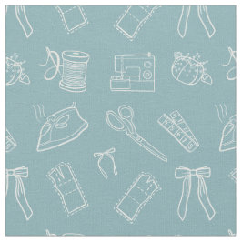 Tecido Blue Sewing Themed Pattern