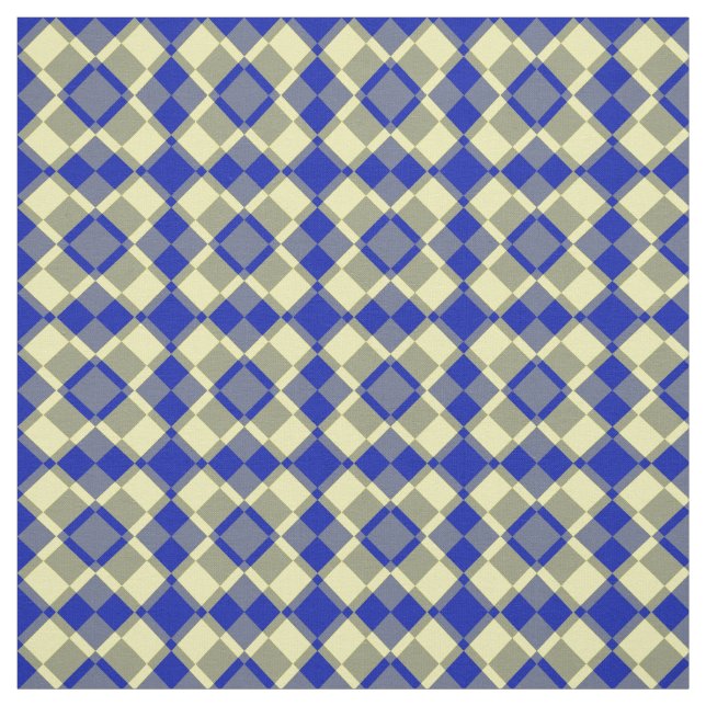 Tecido Blue Yellow Checker Argyle Pattern (Modelo)