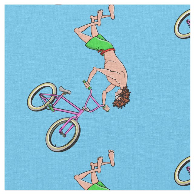 Tecido BMX Bike Rider Cartoon (Detalhe)
