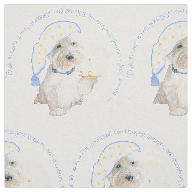 Tecido Boa noite Westie (Modelo)