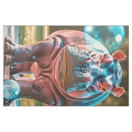 Tecido Boca Quente Quente Quimológica Hippos Bolhas Rosa 