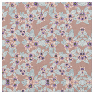 Tecido Boêmia Terracotta Flores Rosa Aquarela