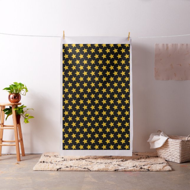 Tecido boêmico moderno Boho amarelo Dourado preto (In Situ)