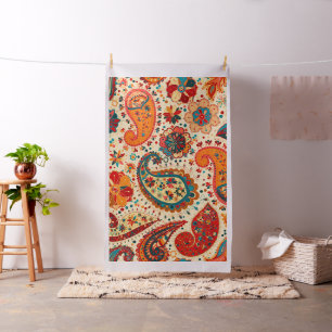 Tecido Bohemian bonito colorido retro Paisley de Boho