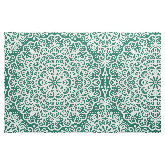 Tecido Bohemian Mandala Lace Emerald Green Jewel Tone (Fat Quarter)