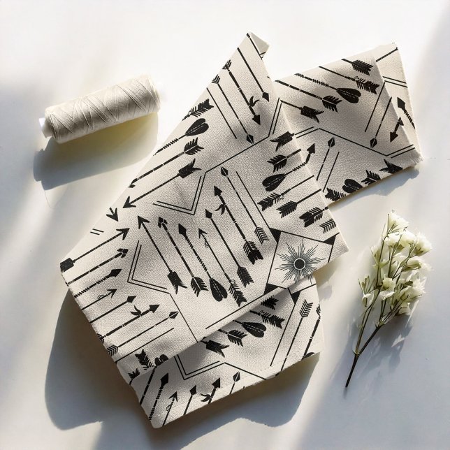 Tecido Boho Arrows e Sun V12 Black ID748 (Criador carregado)