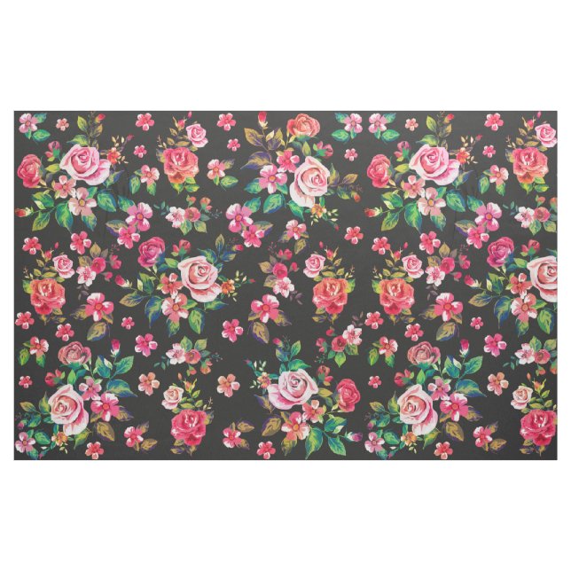 Tecido Boho Chic primavera rosas de aquarela floral (Fat Quarter)