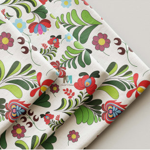 Tecido Boho, Folclore Húngaro, Padrão Floral, Matyo, Tuli
