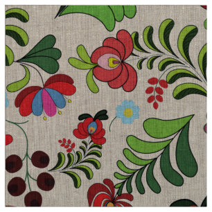 Tecido Boho Folclórico Floral Húngaro – Padrão de Tulipa 
