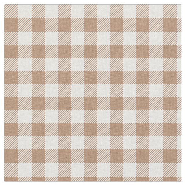 Tecido Boho Gingham Pattern Plaid Checkered Tan Brown (Detalhe)