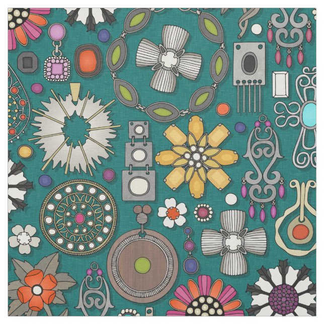 Tecido boho jewel treasures viridian green (Modelo)