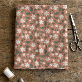 Tecido Boho Moderno Padrão de Margarida Terracota Sage