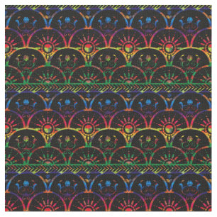 Tecido Boho Ombre Sunset Arco-íris Escuro
