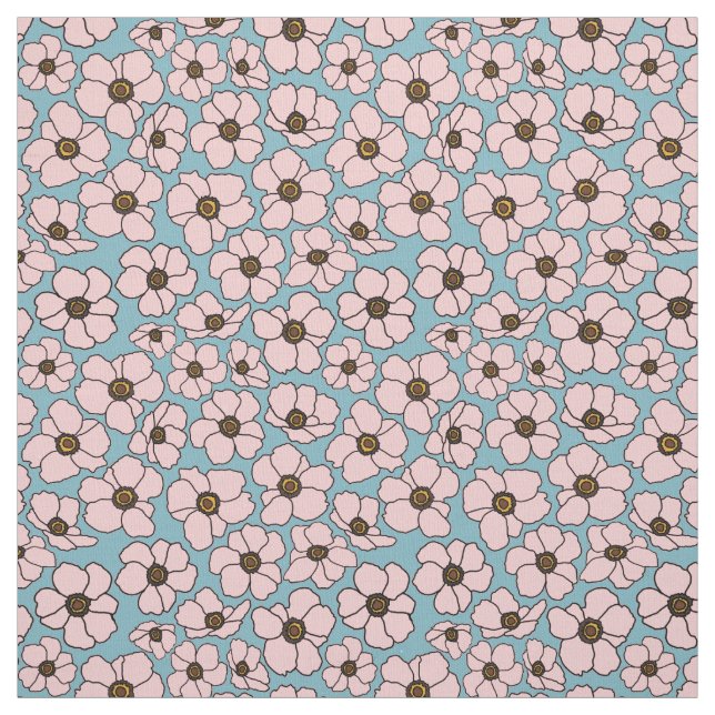 Tecido Boho Rosa e Azul Floral  (Modelo)