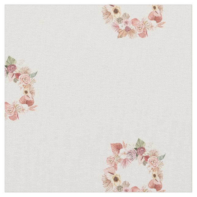 Tecido Boho Shandes dos Círculos Florais Rosa (Detalhe)
