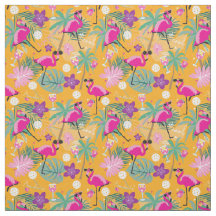 Bola Tropical com flamingos, amarela