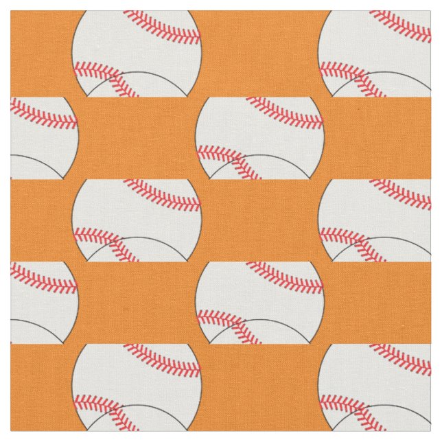 Tecido Bolas de Beisebol Esportes Laranja (Detalhe)