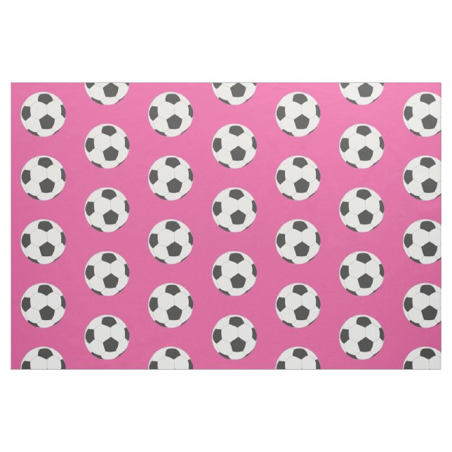 Tecido Bolas de Futebol Preto e Branco a Rosa (Fat Quarter)