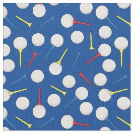 Tecido Bolas de Golfe e Padrão de Camisetas em Azul