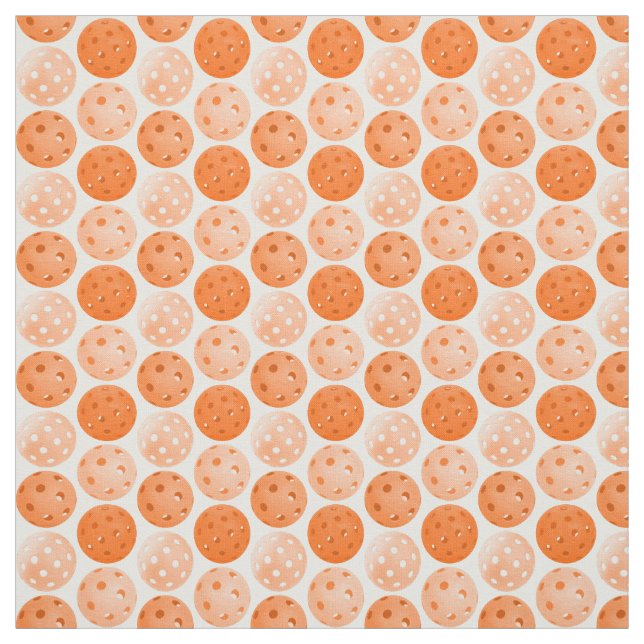 Tecido Bolas de Picleball - Bolinhas Laranja em Branco (Modelo)
