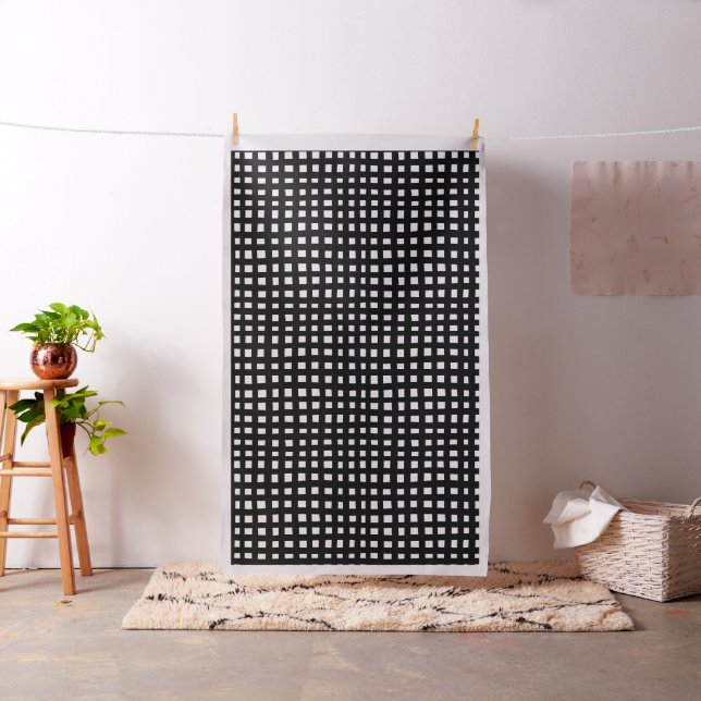 Tecido Bold Grid 091216 - Black on White (Preto em branco (In Situ)