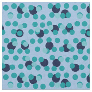Tecido Bolhas de Teal Geométrico Pop de Meados do Século