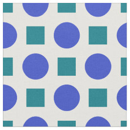 Tecido Bolinhas azuis e quadrados verdes