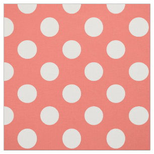 Tecido Bolinhas brancas sobre corais vivos
