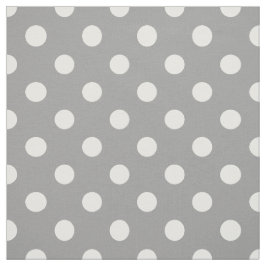 tecido bolinhas branco da cinza