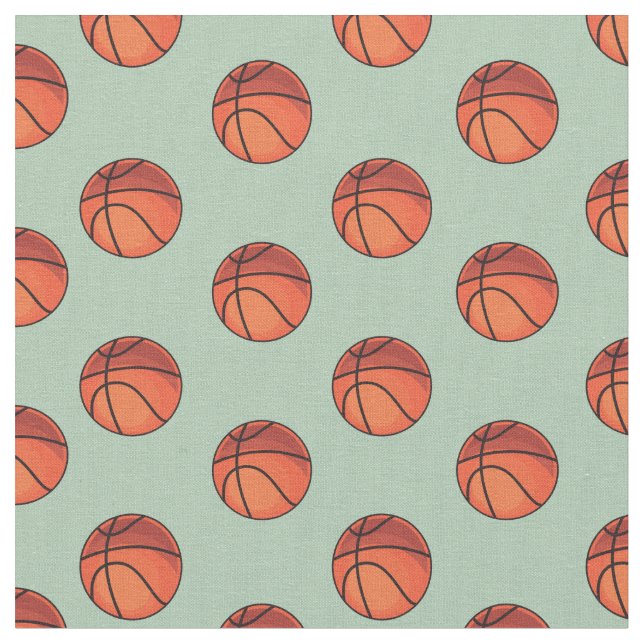 Tecido Bolinhas de basquete na Sage Green (Detalhe)