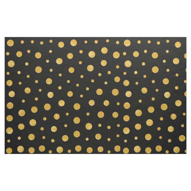 Tecido Bolinhas elegantes - ouro preto (Fat Quarter)