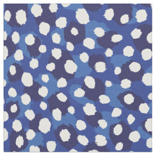 Tecido bolinhas impressão de chic blue e white cheetah