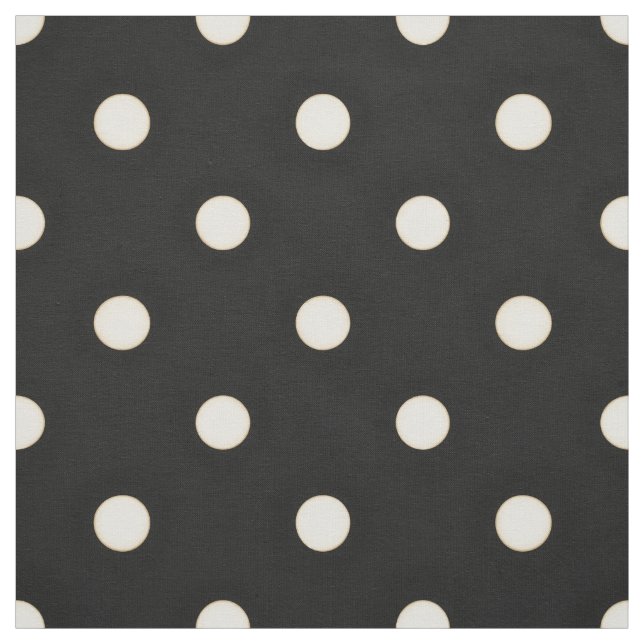 Tecido Bolinhas Médias, Branco e Preto (Modelo)
