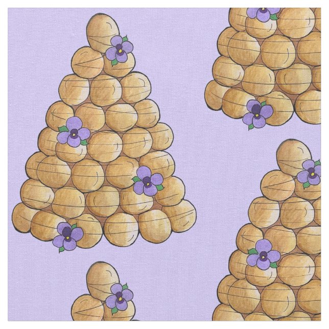 Tecido Bolo de Noiva Francês Croquembouche Choux Pansy (Detalhe)
