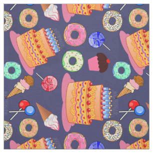 Tecido Bolo, Gelado, Lollipop, Cupcakes, Diversão Rosquin