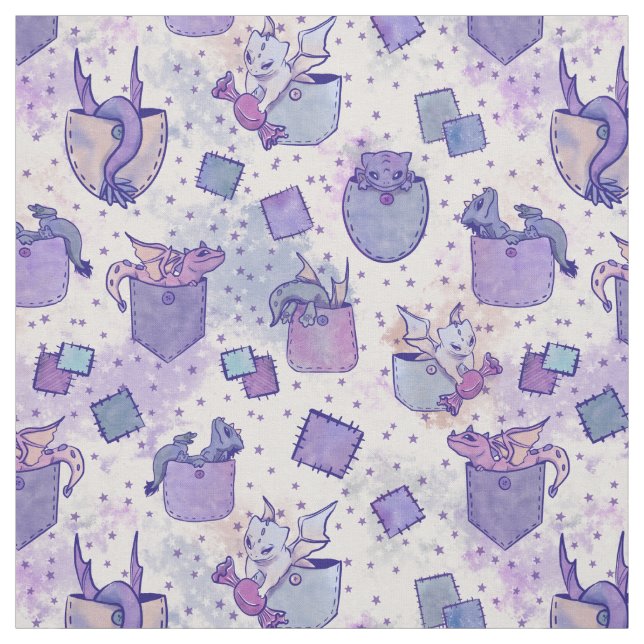 Tecido Bolsas brancas e brancas, em roxo (Modelo)