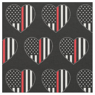 Tecido Bombeiro Thin Red Line American Flag Firefighter