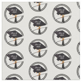 Tecido Boné de formatura com círculo preto